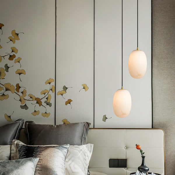 modern white alabaster brass mini pendant light 2