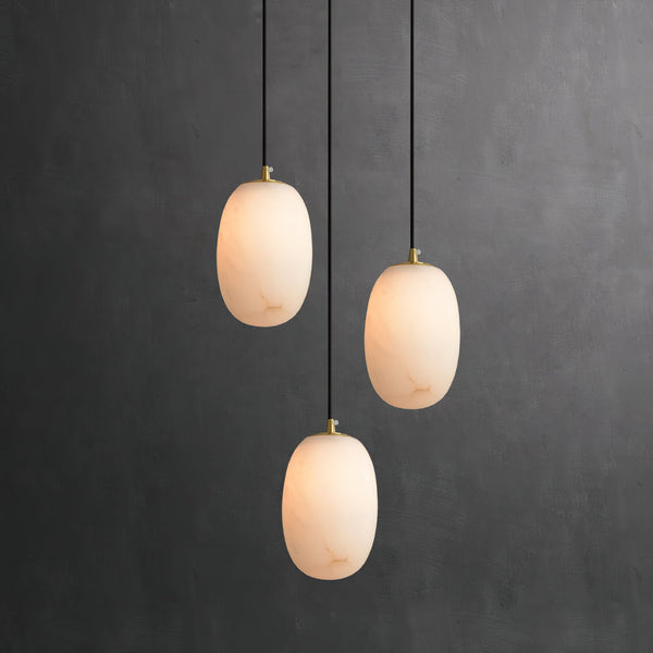 modern white alabaster brass mini pendant light 2