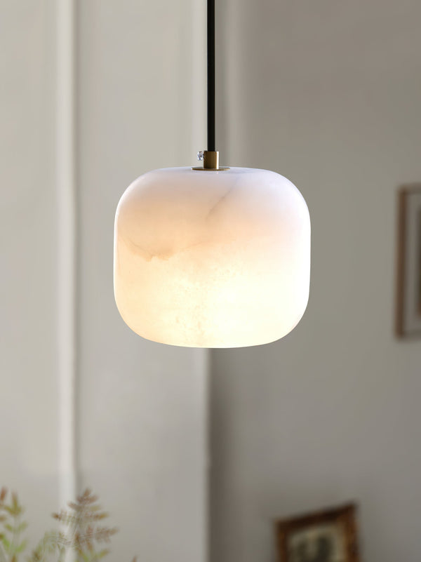 modern white alabaster brass mini pendant light 2