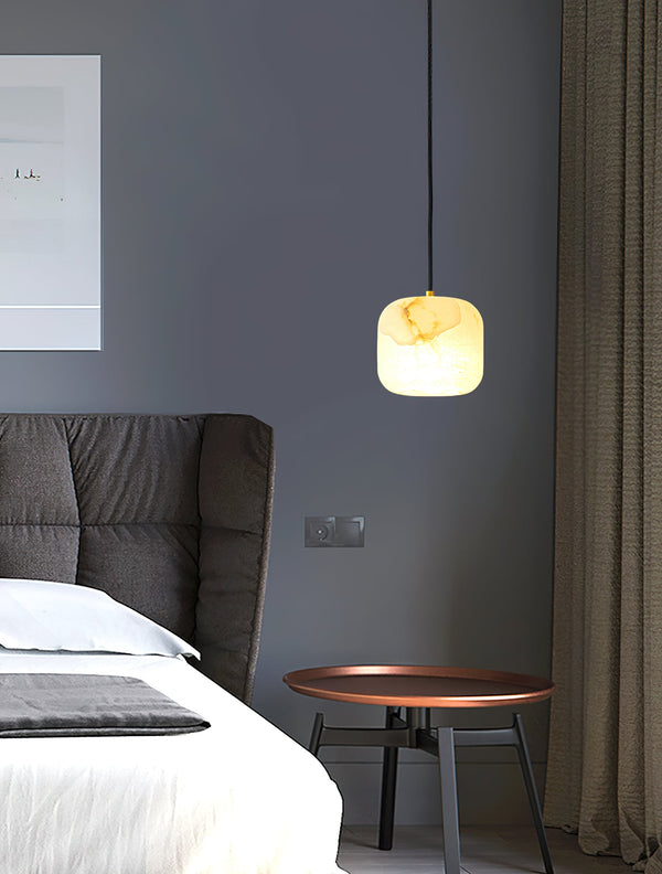 modern white alabaster brass mini pendant light 2