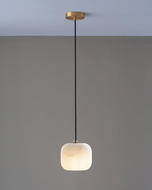 modern white alabaster brass mini pendant light 2