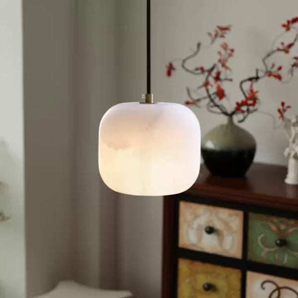 modern white alabaster brass mini pendant light 2