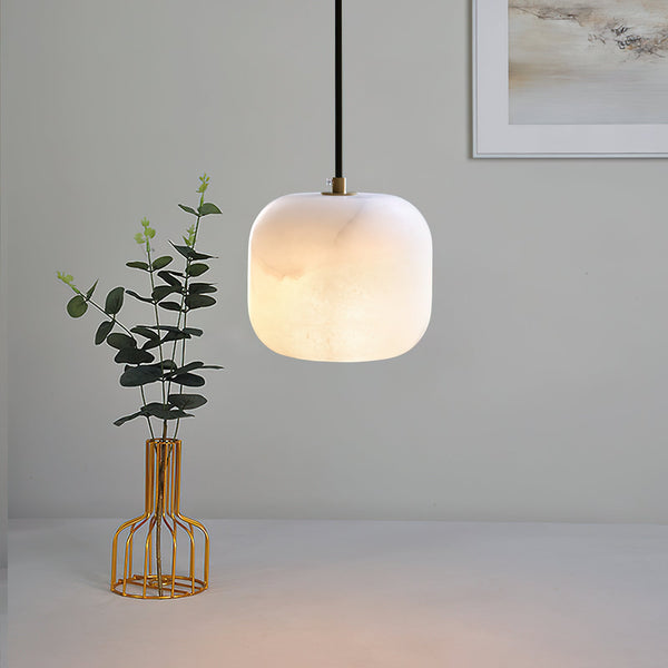 modern white alabaster brass mini pendant light 2