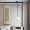 modern white alabaster brass mini pendant light 2