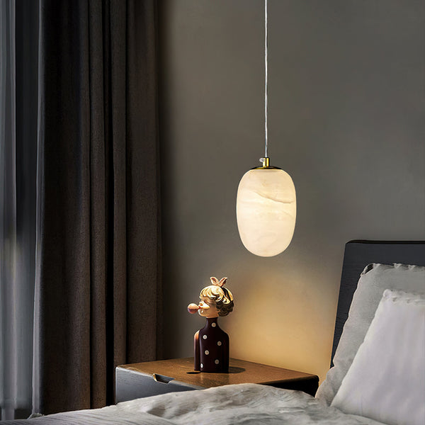modern white alabaster brass mini pendant light 2