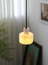 modern white alabaster cylinder pendant lamp