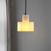 modern white alabaster cylinder pendant lamp