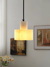 modern white alabaster cylinder pendant lamp