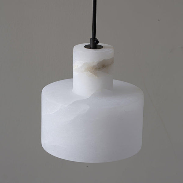 modern white alabaster cylinder pendant lamp