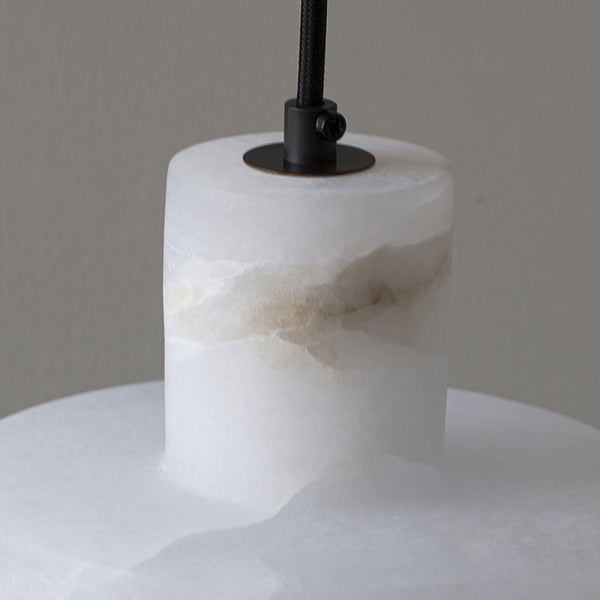 modern white alabaster cylinder pendant lamp