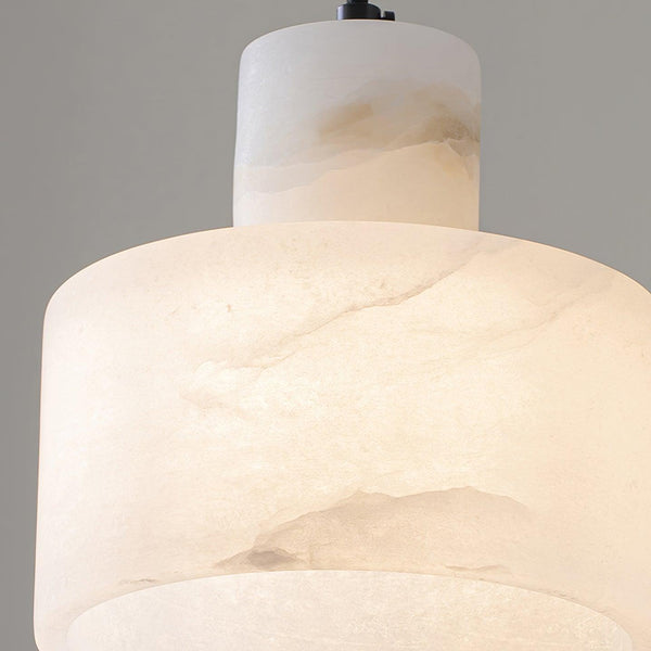 modern white alabaster cylinder pendant lamp