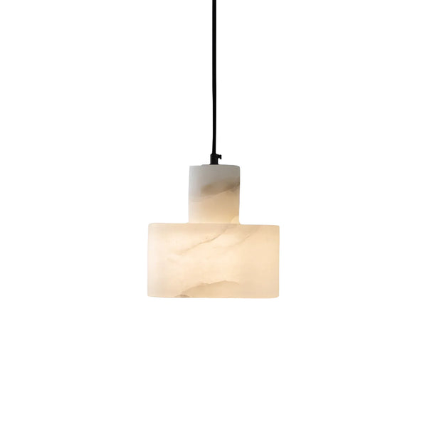 modern white alabaster cylinder pendant lamp