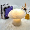 modern white alabaster mushroom table lamp brass