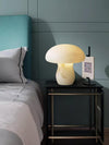 modern white alabaster mushroom table lamp brass