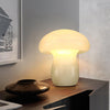 modern white alabaster mushroom table lamp brass
