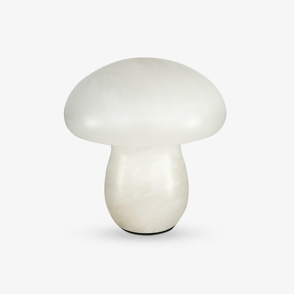 modern white alabaster mushroom table lamp brass