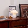 modern white alabaster mushroom table lamp brass