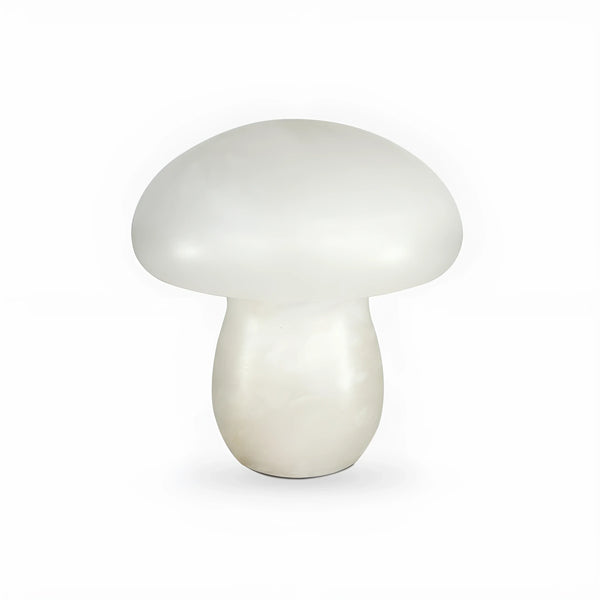 modern white alabaster mushroom table lamp brass