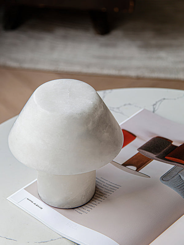 modern white alabaster orb table lamp