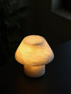 modern white alabaster orb table lamp