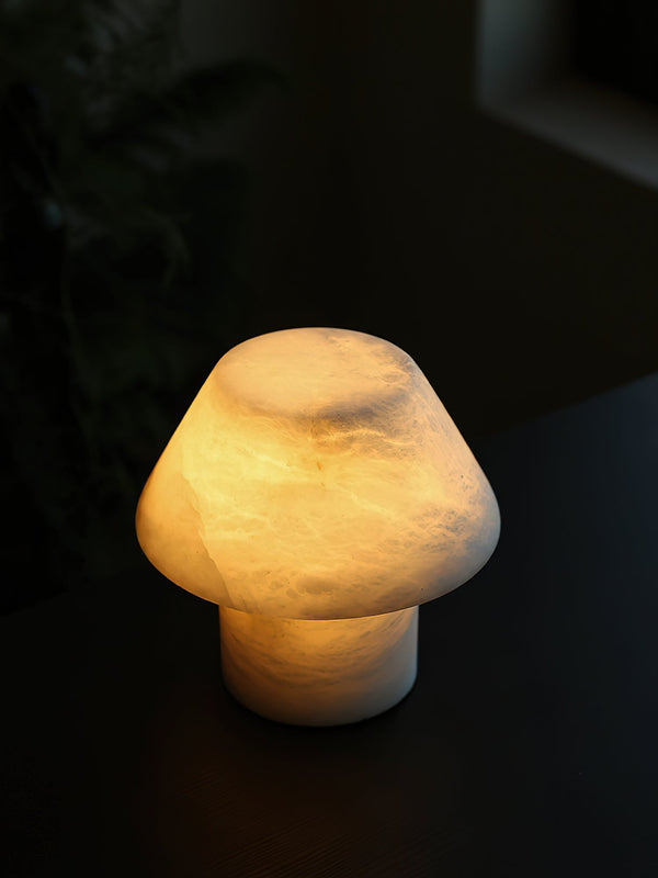 modern white alabaster orb table lamp
