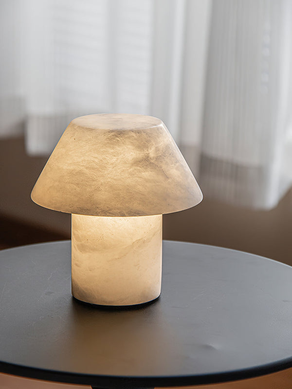 modern white alabaster orb table lamp