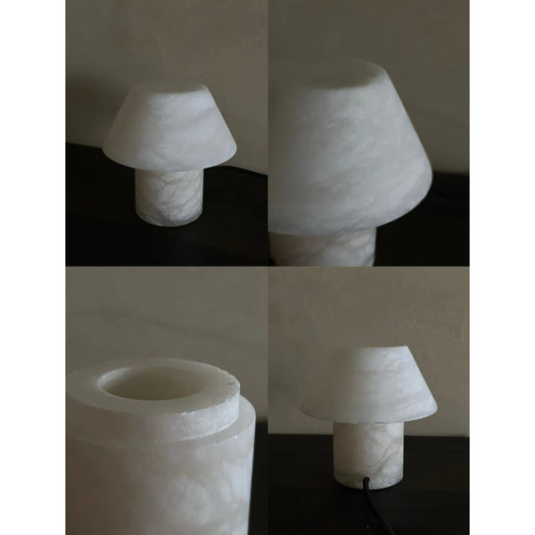 modern white alabaster orb table lamp