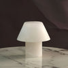 modern white alabaster orb table lamp