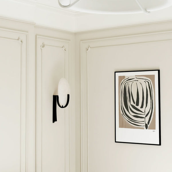 modern white alabaster plug in wall lamp