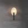 modern white alabaster plug in wall lamp
