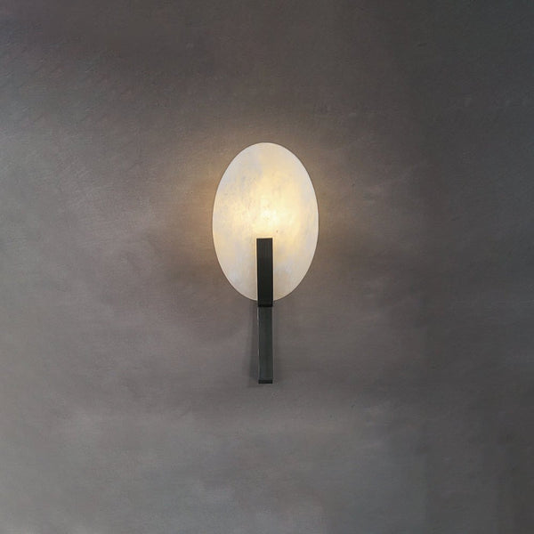 modern white alabaster plug in wall lamp