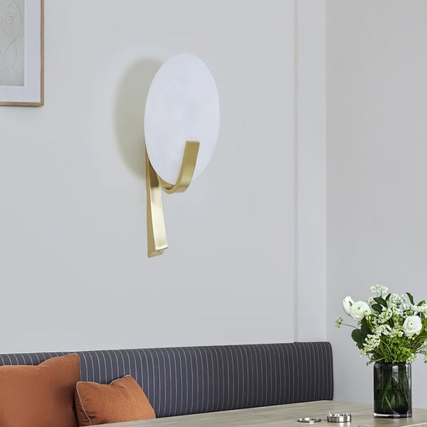 modern white alabaster plug in wall lamp