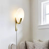 modern white alabaster plug in wall lamp