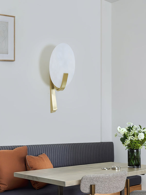 modern white alabaster plug in wall lamp