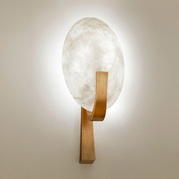 modern white alabaster plug in wall lamp
