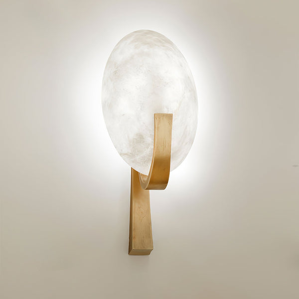 modern white alabaster plug in wall lamp