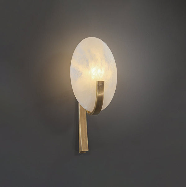modern white alabaster plug in wall lamp