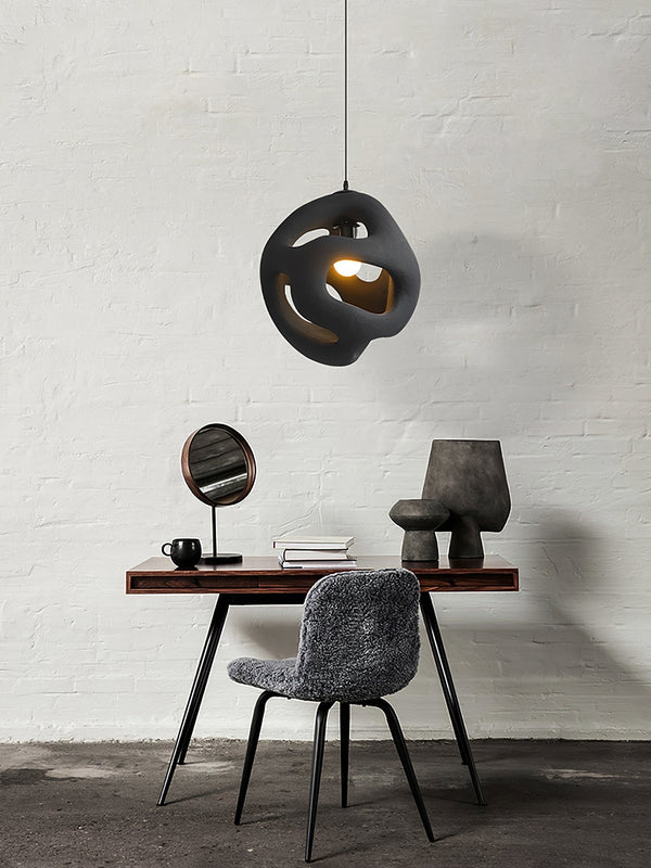 modern white black polystyrene organic pendant light