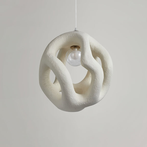 modern white black polystyrene organic pendant light