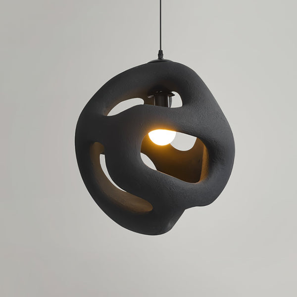 modern white black polystyrene organic pendant light