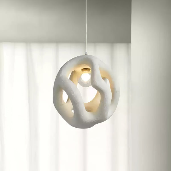 modern white black polystyrene organic pendant light