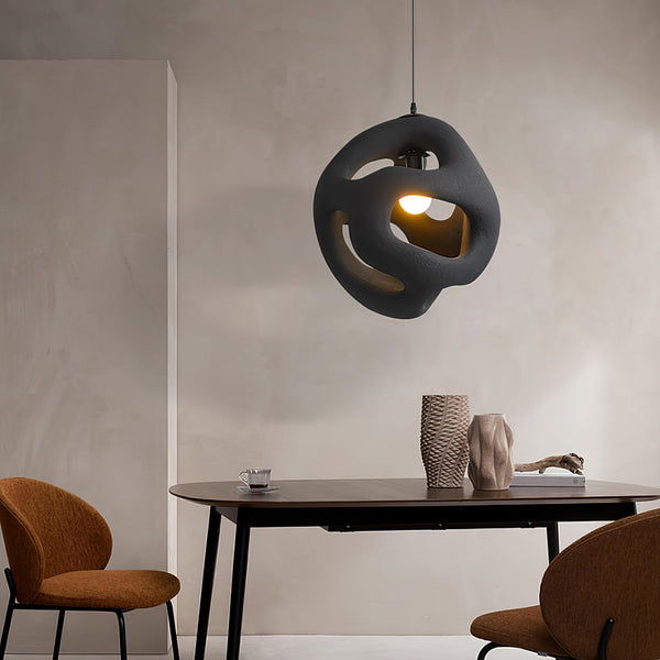 modern white black polystyrene organic pendant light