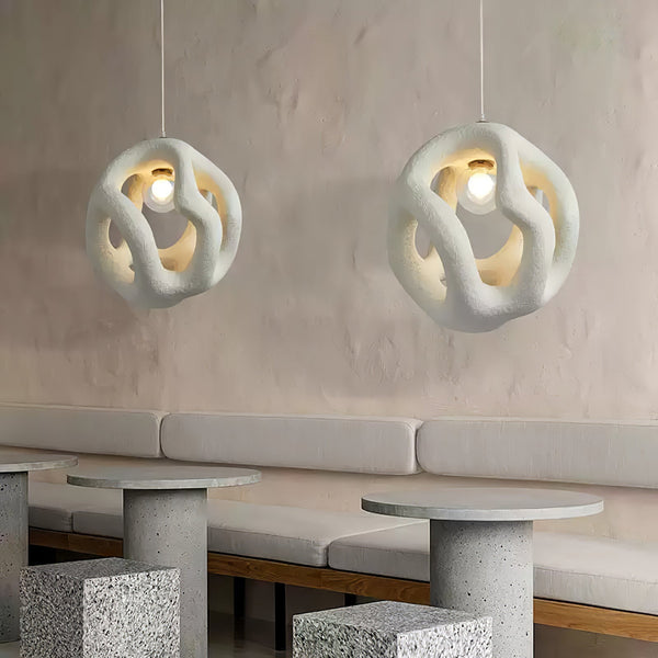 modern white black polystyrene organic pendant light