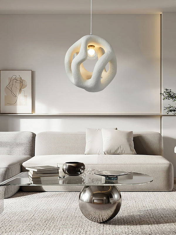 modern white black polystyrene organic pendant light
