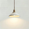 modern white ceramic pleated pendant light copper