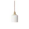 modern white ceramic pleated pendant light copper