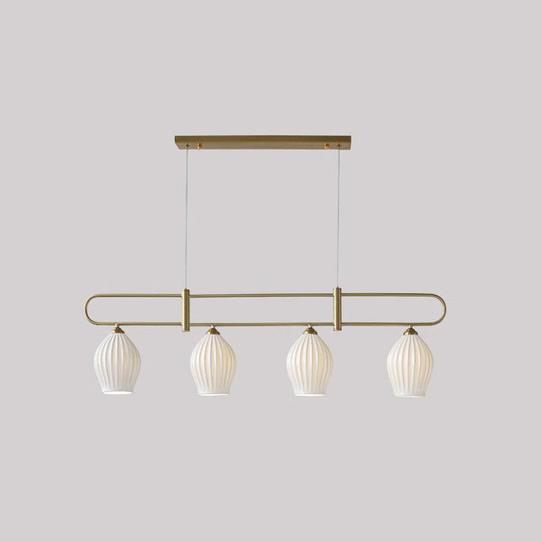 modern white ceramic ribbed pendant light