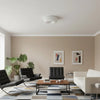 modern white glass round flush mount ceiling light