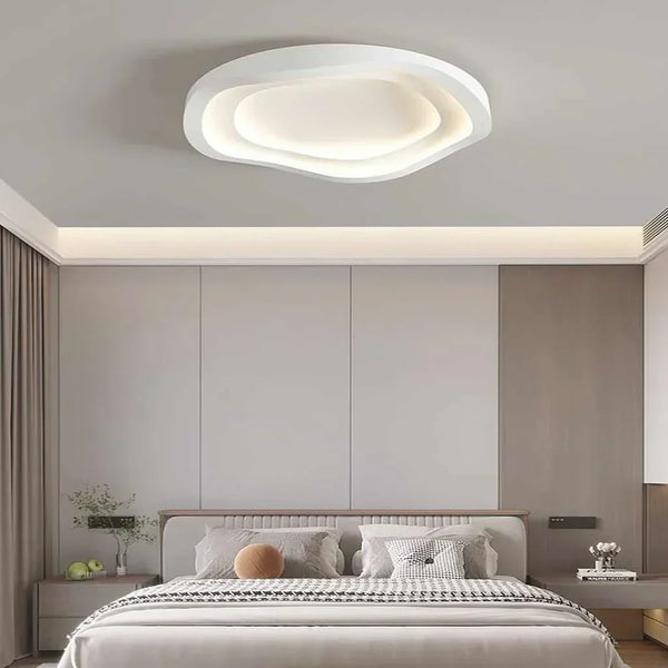 modern white iron acrylic ripple flush mount ceiling light