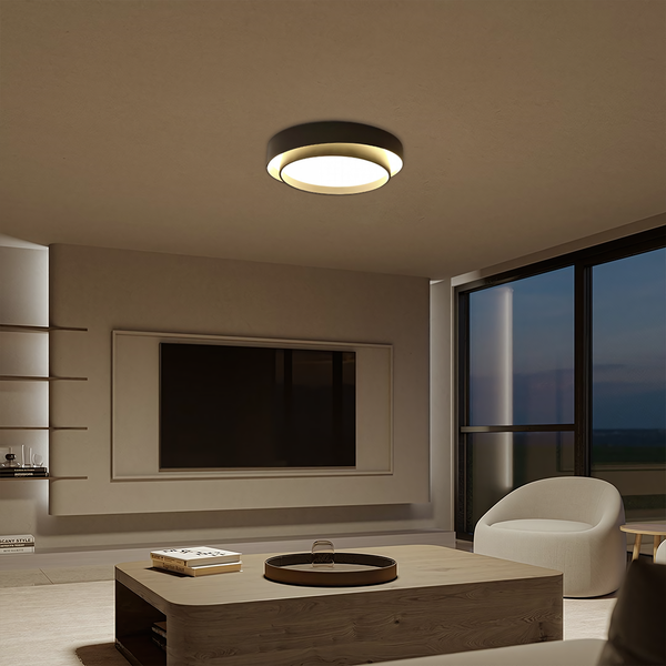 modern white iron disc flush mount ceiling light